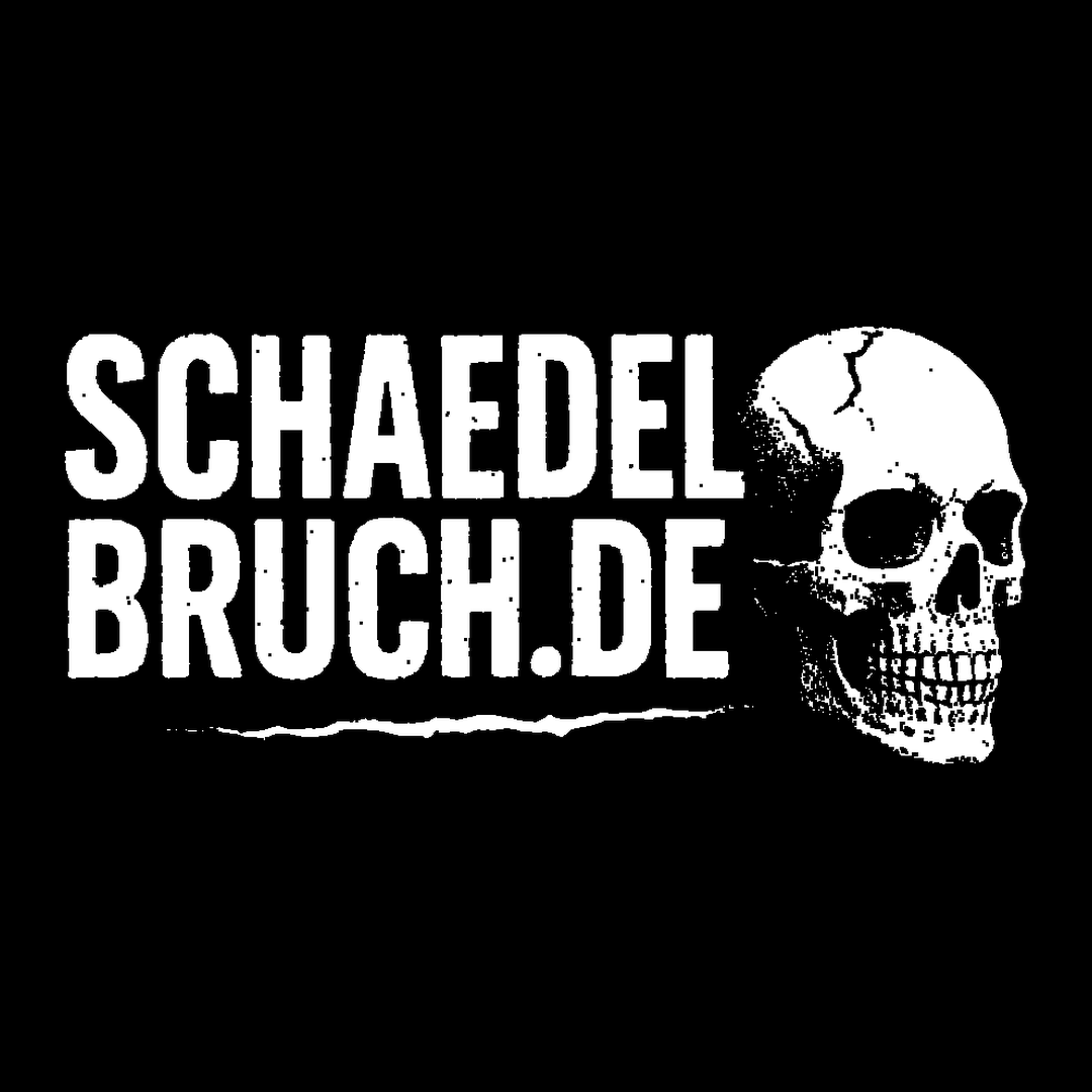 schaedelbruch.de Logo — weiß auf schwarz